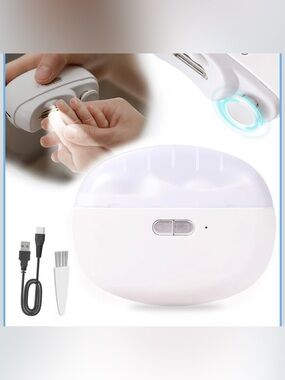 Electric Baby Nail Clippers with LED Light, USB Rechargeable (No cable included)